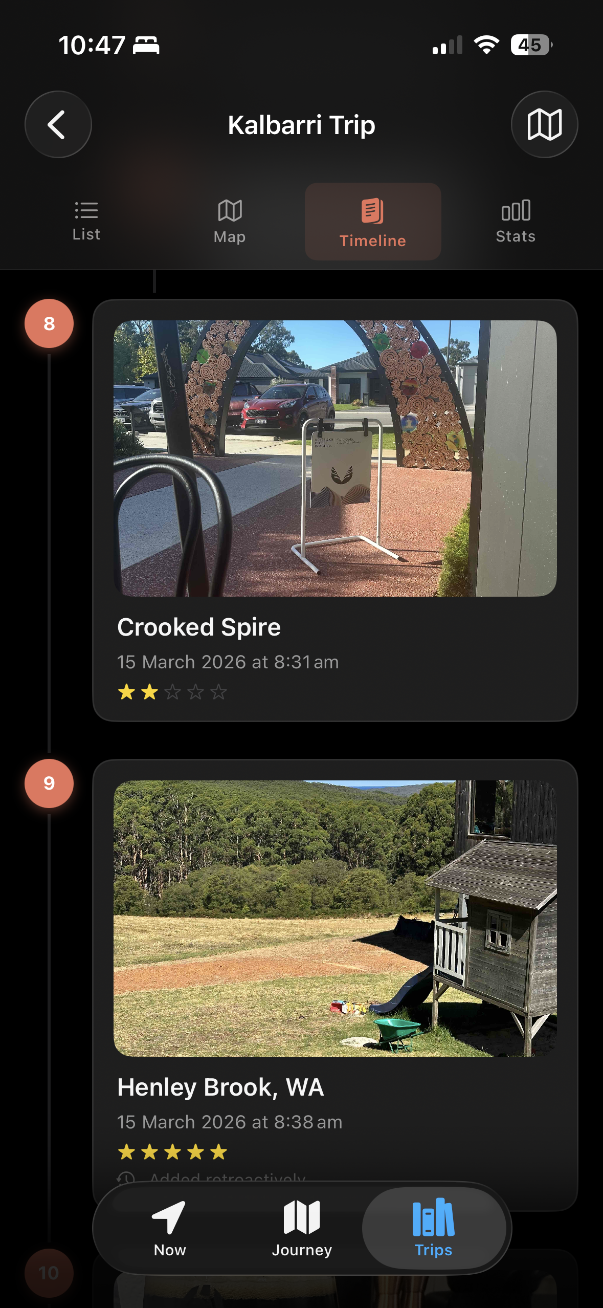 Timeline view